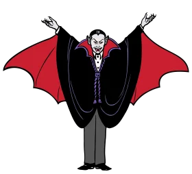 Classic Vampire Clipart Design: Dramatic Transformation with Bat-Like Wings