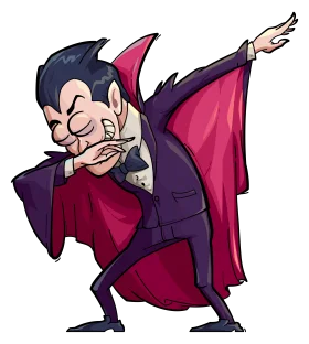 Comical Count Dracula Dabbing Vampire Clipart with Playful Halloween Charm
