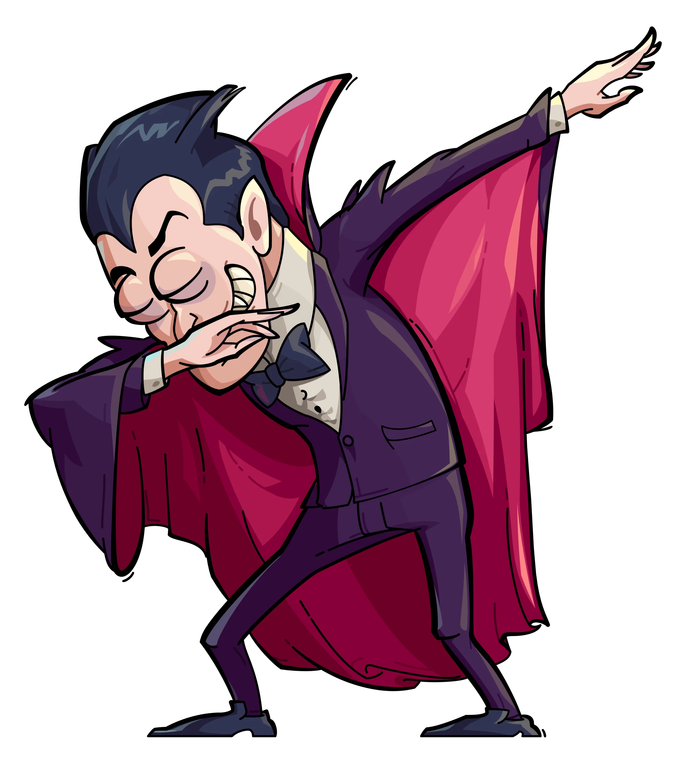 Comical Count Dracula Dabbing Vampire Clipart with Playful Halloween Charm