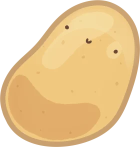 Cute and Playful Potato Clipart with Adorable Cartoon-Style Features