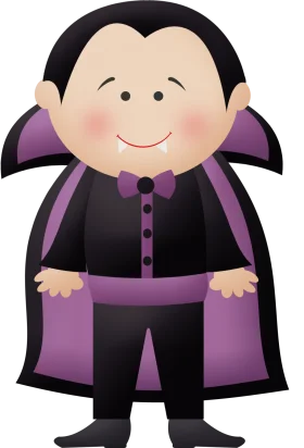 Cute Cartoon Dracula Vampire Clipart with Playful Cartoon Style