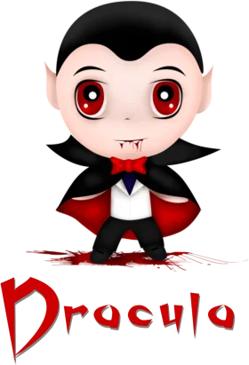 Cute Chibi Dracula Vampire Clipart: Adorable Cartoon Horror Character Design