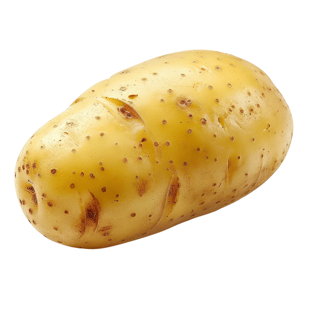Fresh Russet Potato Clipart with Textured Golden Skin and Natural Contours