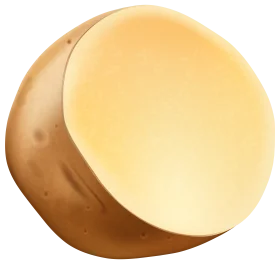 Golden Russet Potato Clipart: A Smooth, Rounded Culinary Illustration