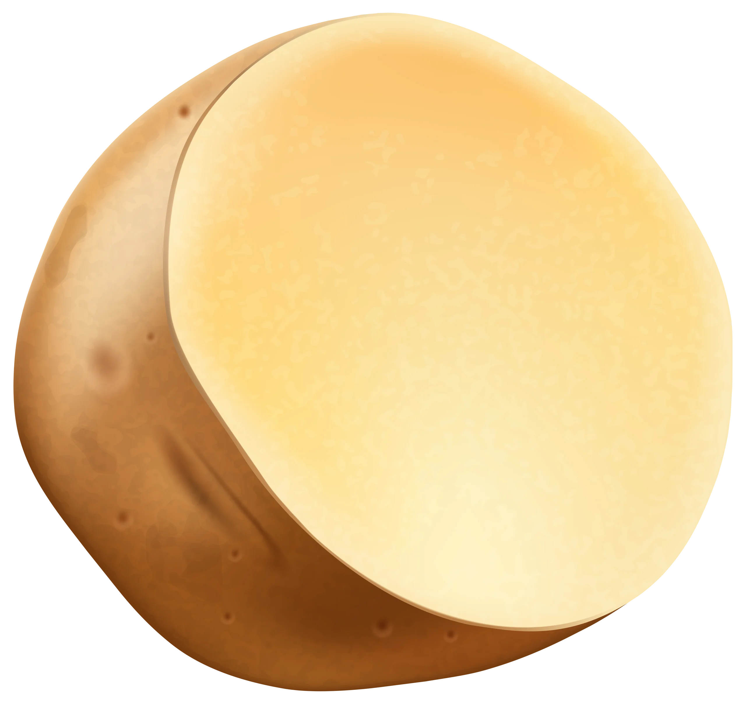 Golden Russet Potato Clipart: A Smooth, Rounded Culinary Illustration