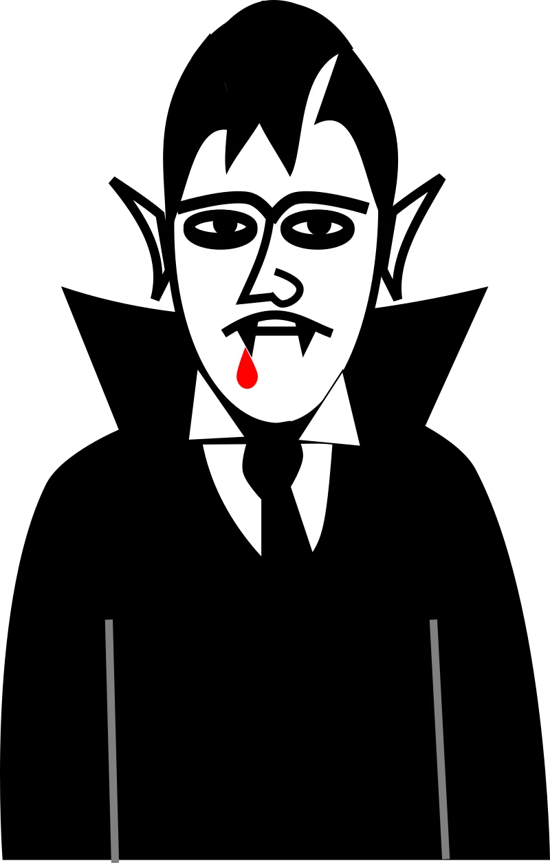 Minimalist Dracula Vampire Clipart: Classic Gothic Horror Character Design