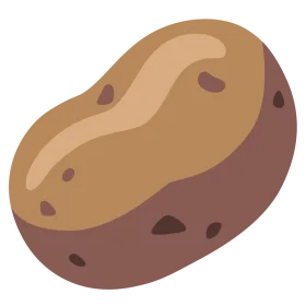 Rustic Brown Potato Clipart Illustration with Earthy Textured Surface