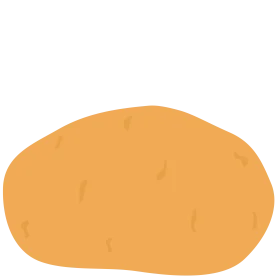 Rustic Golden Potato Clipart: A Simple Illustration of Rural Farmhouse Charm