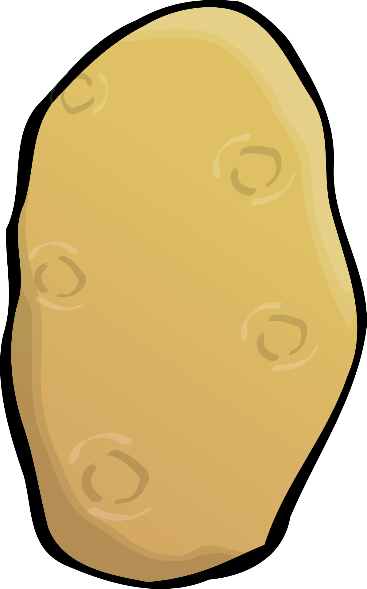 Rustic Potato Clipart: A Minimalist Golden Tuber with Earthy Charm