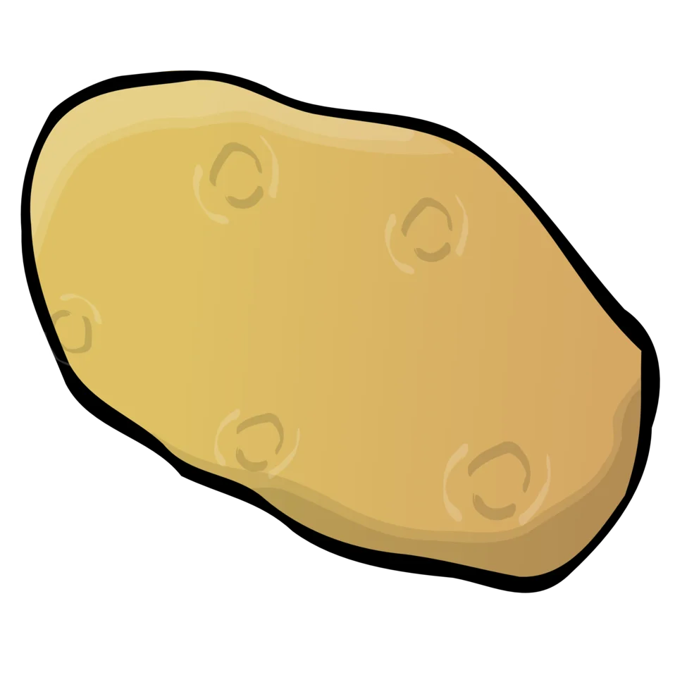 Rustic Potato Clipart: A Simple, Earthy Illustration of a Golden Spud