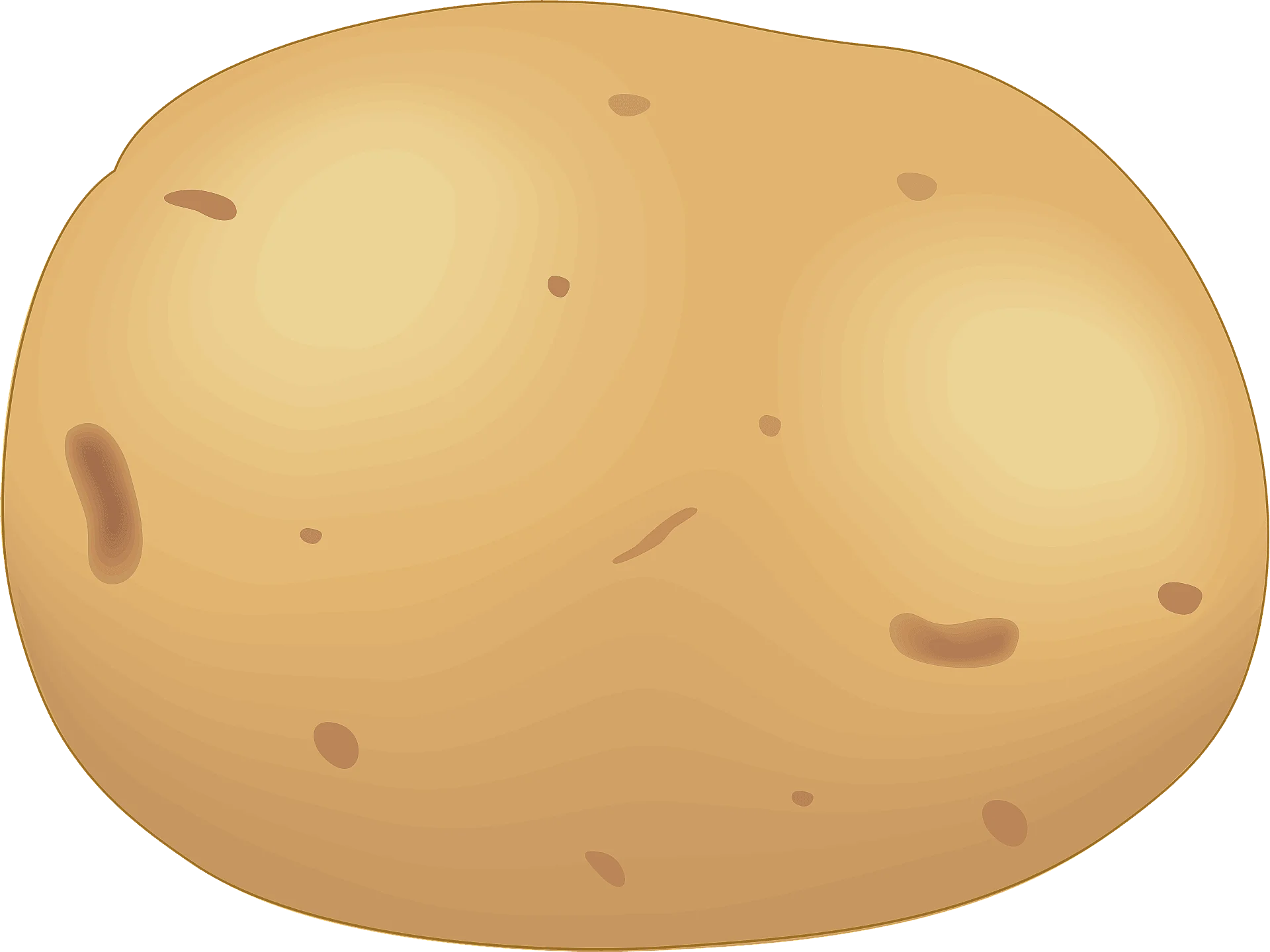 Rustic Potato Clipart: Detailed Illustration of a Golden Brown Tuber