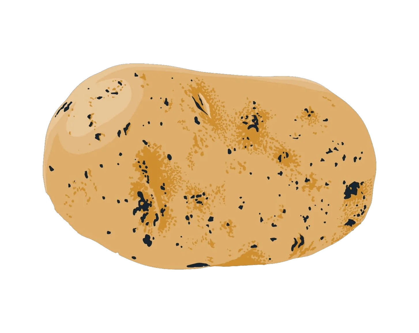 Rustic Potato Clipart with Earthy Speckled Texture and Organic Shape