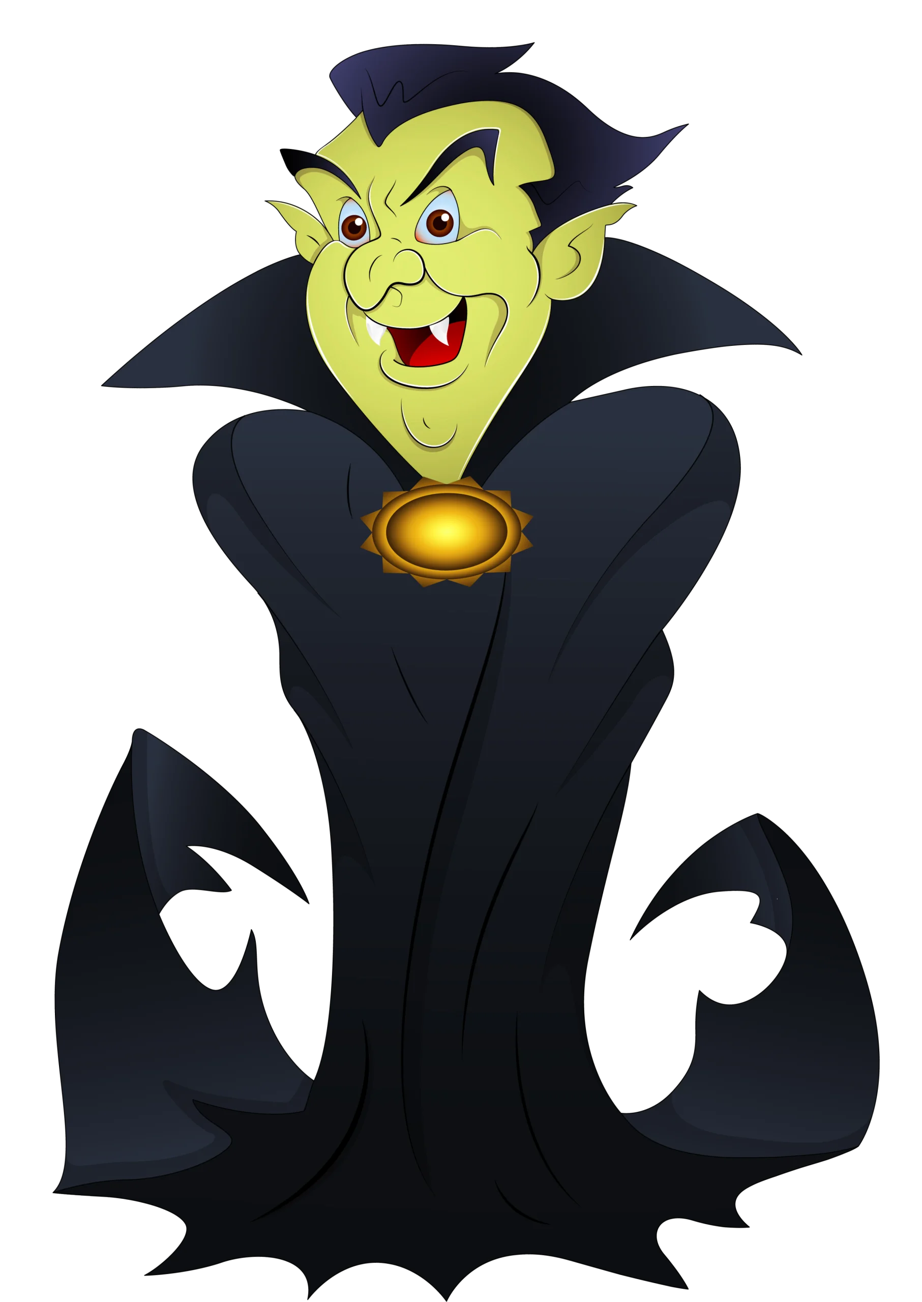 Spooky Vampire Clipart: Classic Halloween Cartoon Character Design