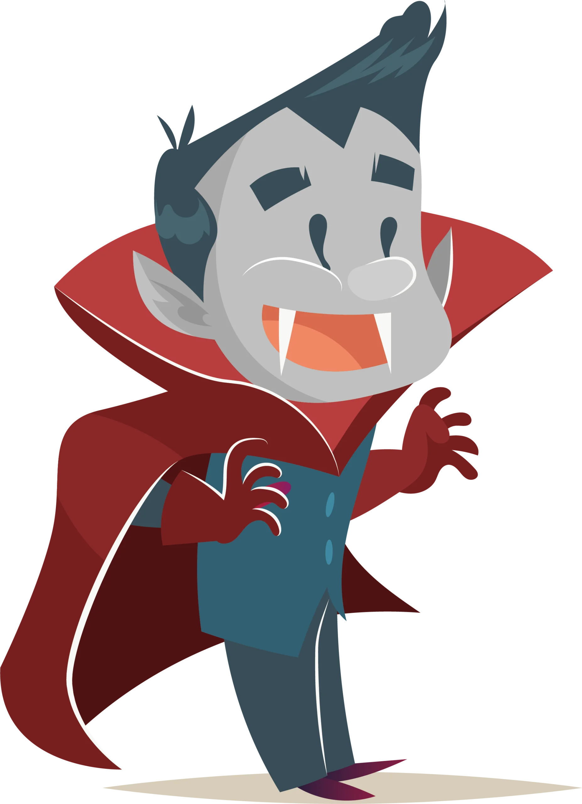 Stylized Cartoon Vampire Clipart: Playful Dracula-Inspired Character Design