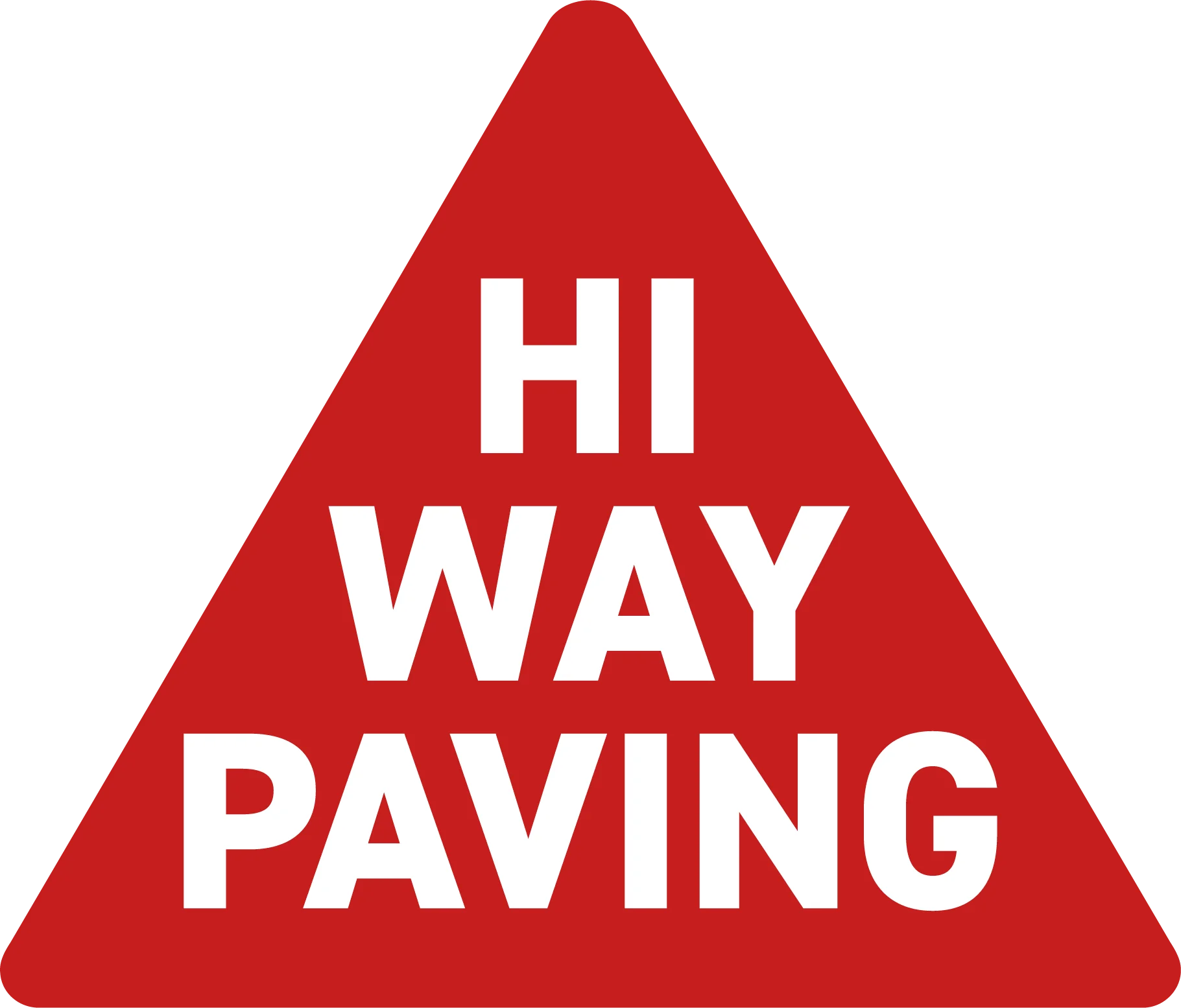 Hi Way Paving Striking Red Triangular Construction Clipart Logo Design