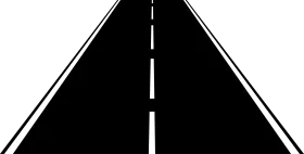 Minimalist Highway Perspective Clipart with Vanishing Point and Lane Markings