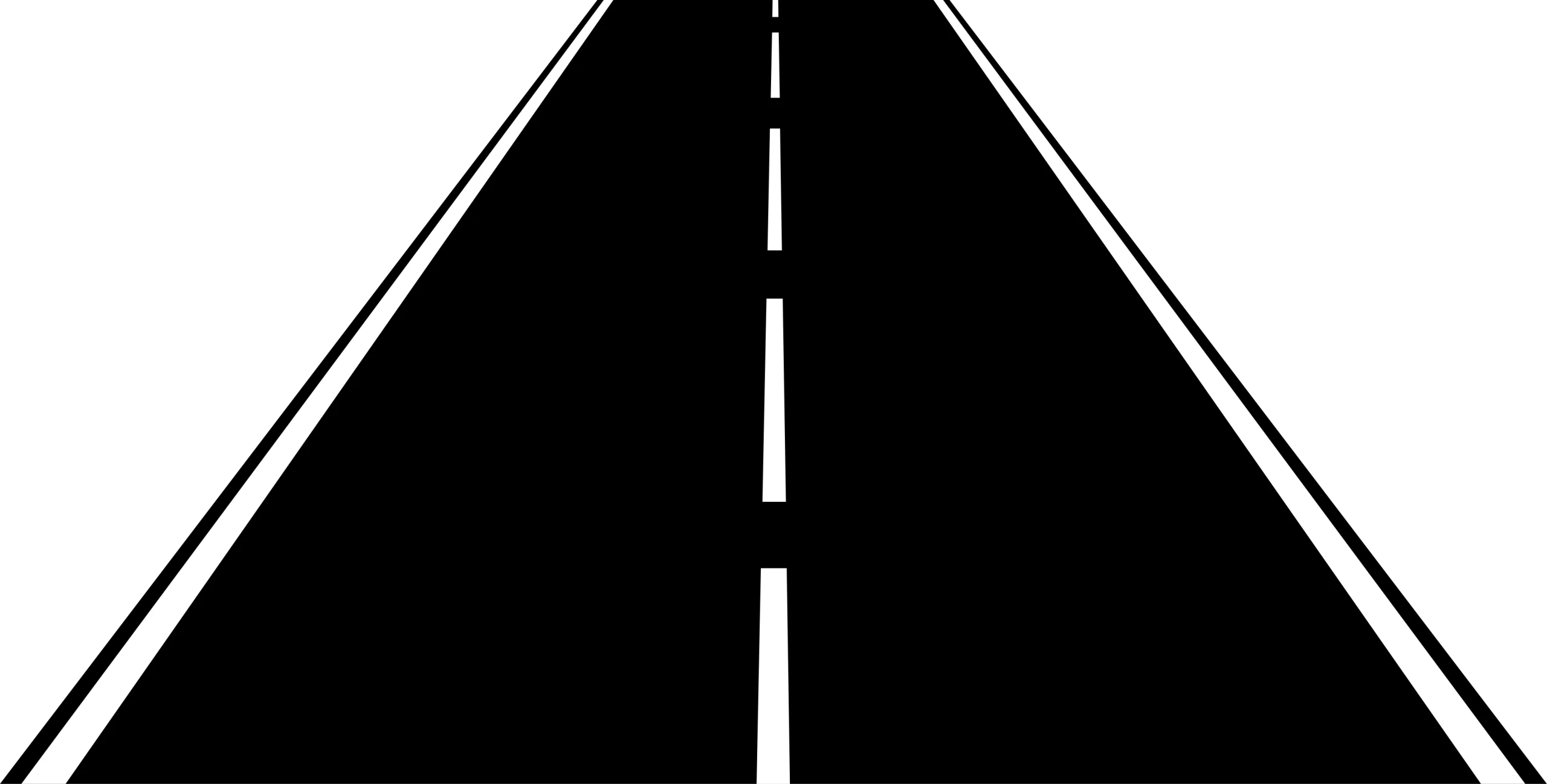 Minimalist Highway Perspective Clipart with Vanishing Point and Lane Markings