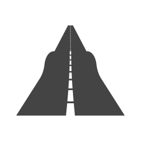 Minimalist Highway Road Perspective Clipart with Dashed Center Line