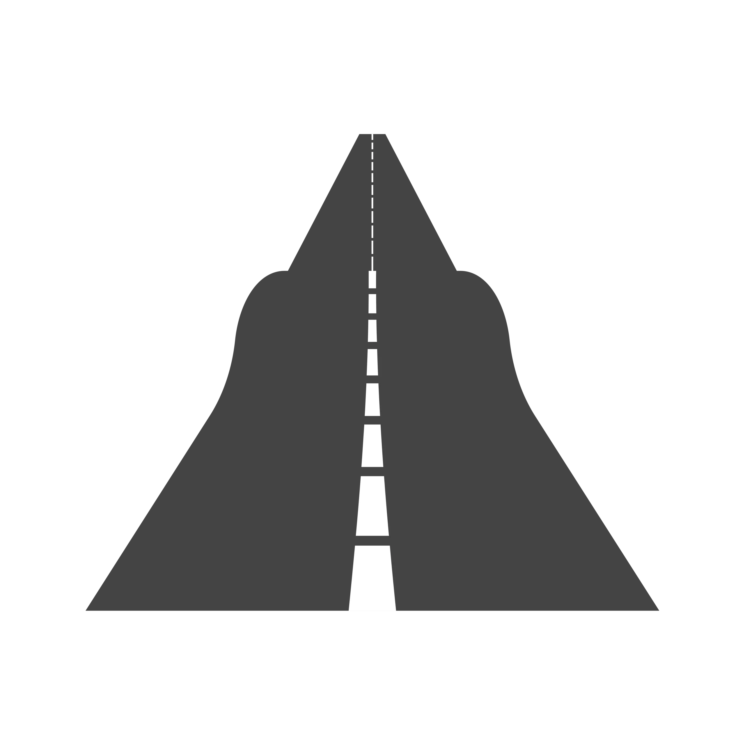 Minimalist Highway Road Perspective Clipart with Dashed Center Line
