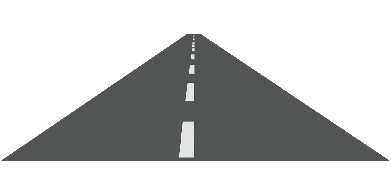 Minimalist Monochrome Highway Perspective Clipart Design