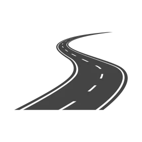 Winding Asphalt Highway Road Perspective Clipart - Journey of Curves