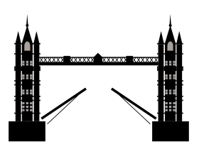 Classic Tower Bridge London Iconic Architectural Landmark Clipart Design