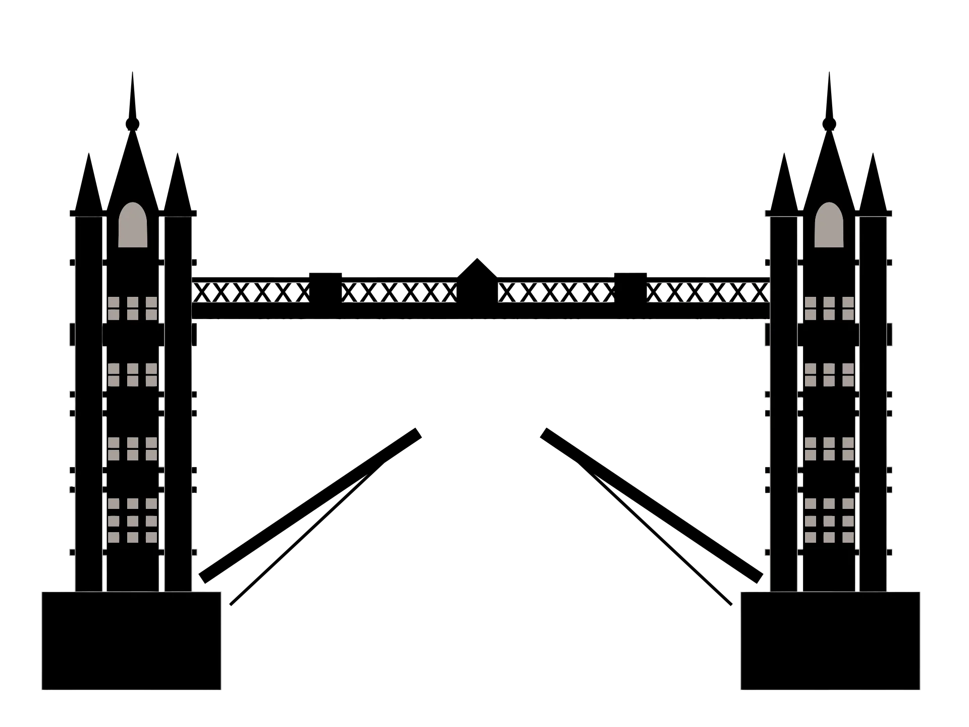 Classic Tower Bridge London Iconic Architectural Landmark Clipart Design