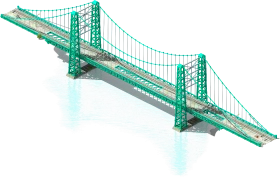Elegant Green Suspension Bridge Engineering Clipart Architectural Design