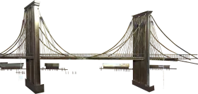 Elegant Suspension Bridge Architectural Clipart Illustration with Detailed Cable Design