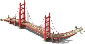 Golden Gate Bridge Architectural Illustration Clipart Design Rendering