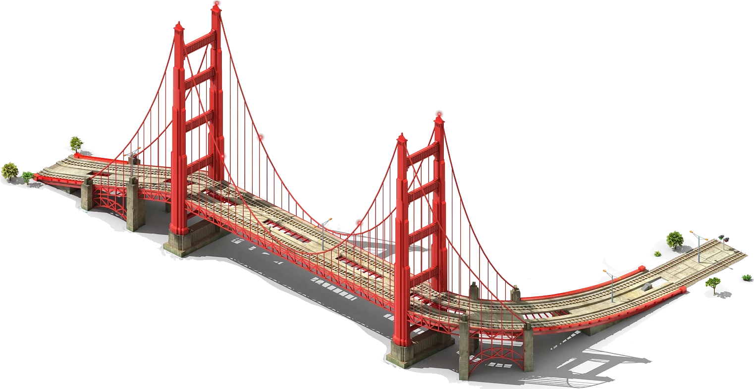 Golden Gate Bridge Architectural Illustration Clipart Design Rendering