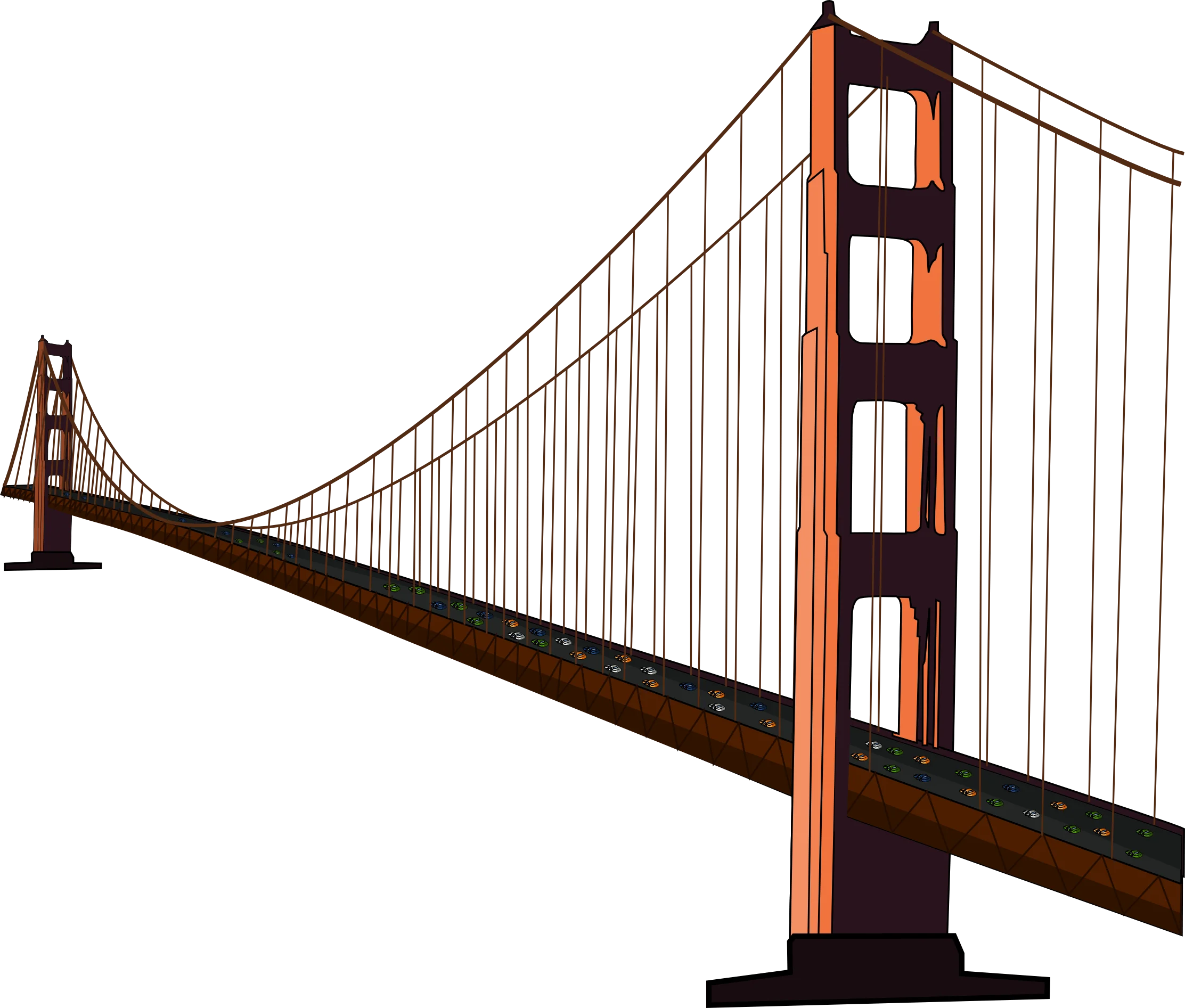 Iconic Golden Gate Bridge Architectural Silhouette Clipart Design