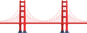 Iconic Golden Gate Bridge Minimalist Architectural Clipart Design