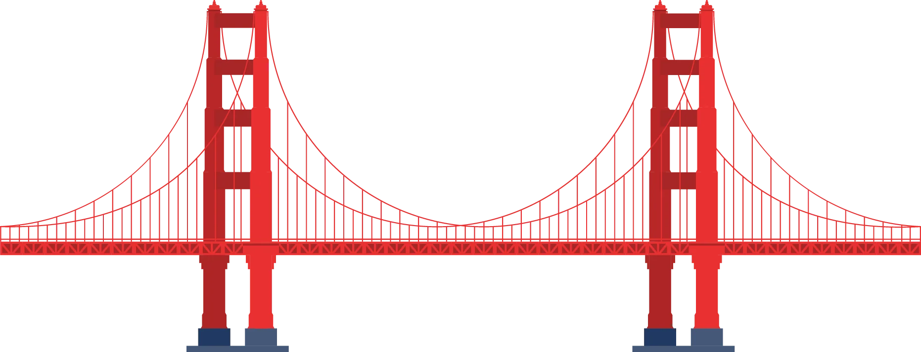 Iconic Golden Gate Bridge Minimalist Architectural Clipart Design