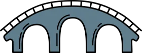 Minimalist Stone Arch Bridge Clipart with Elegant Curved Architecture Design
