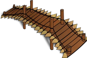 Rustic Wooden Footbridge Clipart: Architectural Design for Nature Paths