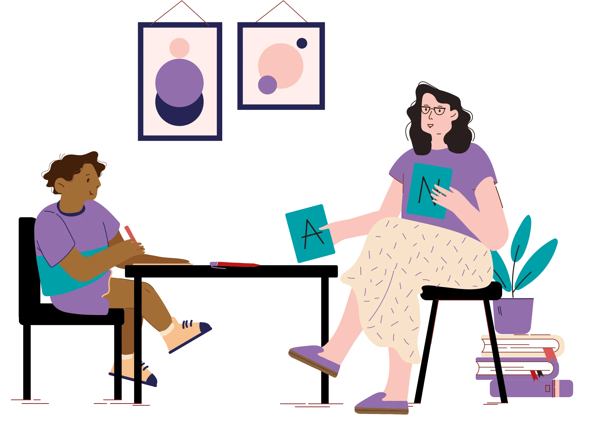 Compassionate Counseling Clipart: A Therapeutic Dialogue of Understanding and Support