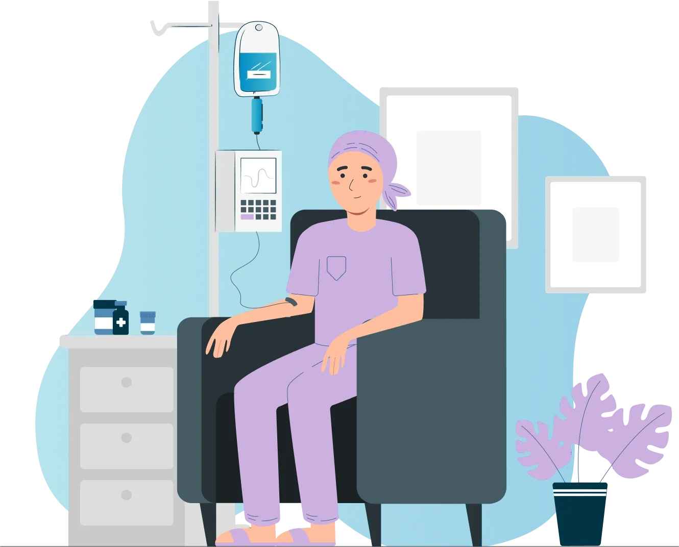 Compassionate Mental Health Support Therapy Clipart Illustration of Patient Recovery