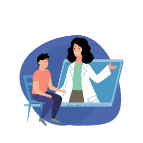 Compassionate Online Mental Health Support Counseling Clipart Illustration