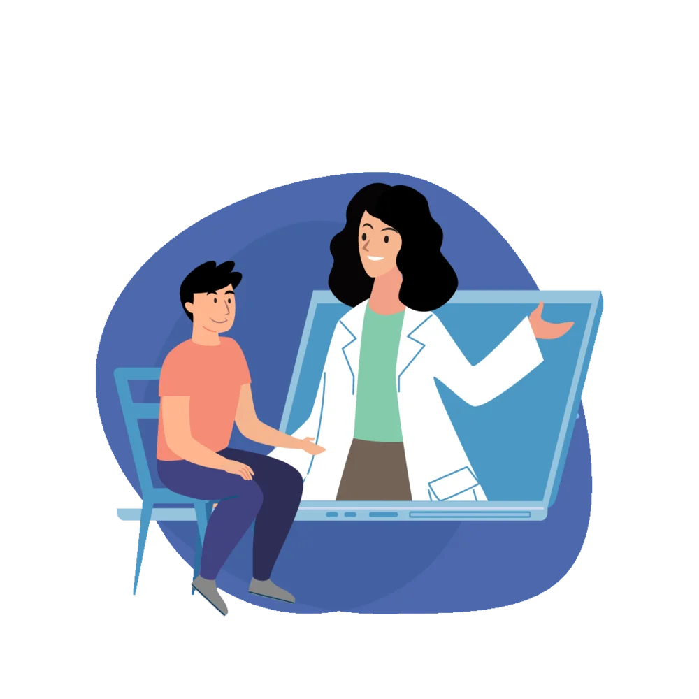 Compassionate Online Mental Health Support Counseling Clipart Illustration