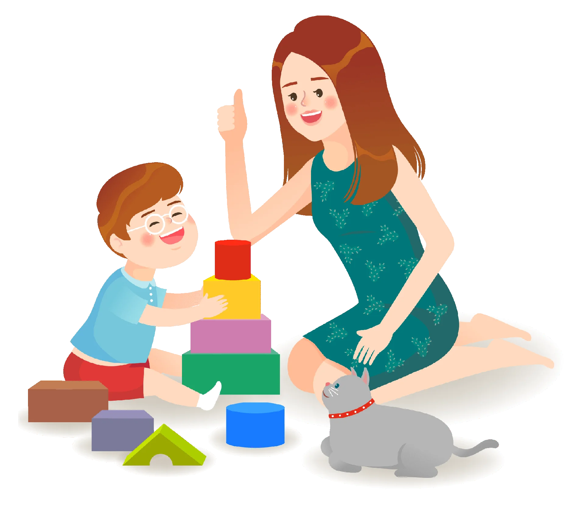 Engaging Child Development and Therapy Clipart: Building Blocks of Learning