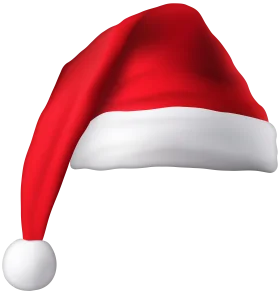 Festive Classic Santa Claus Hat Clipart with Soft White Trim and Pompom