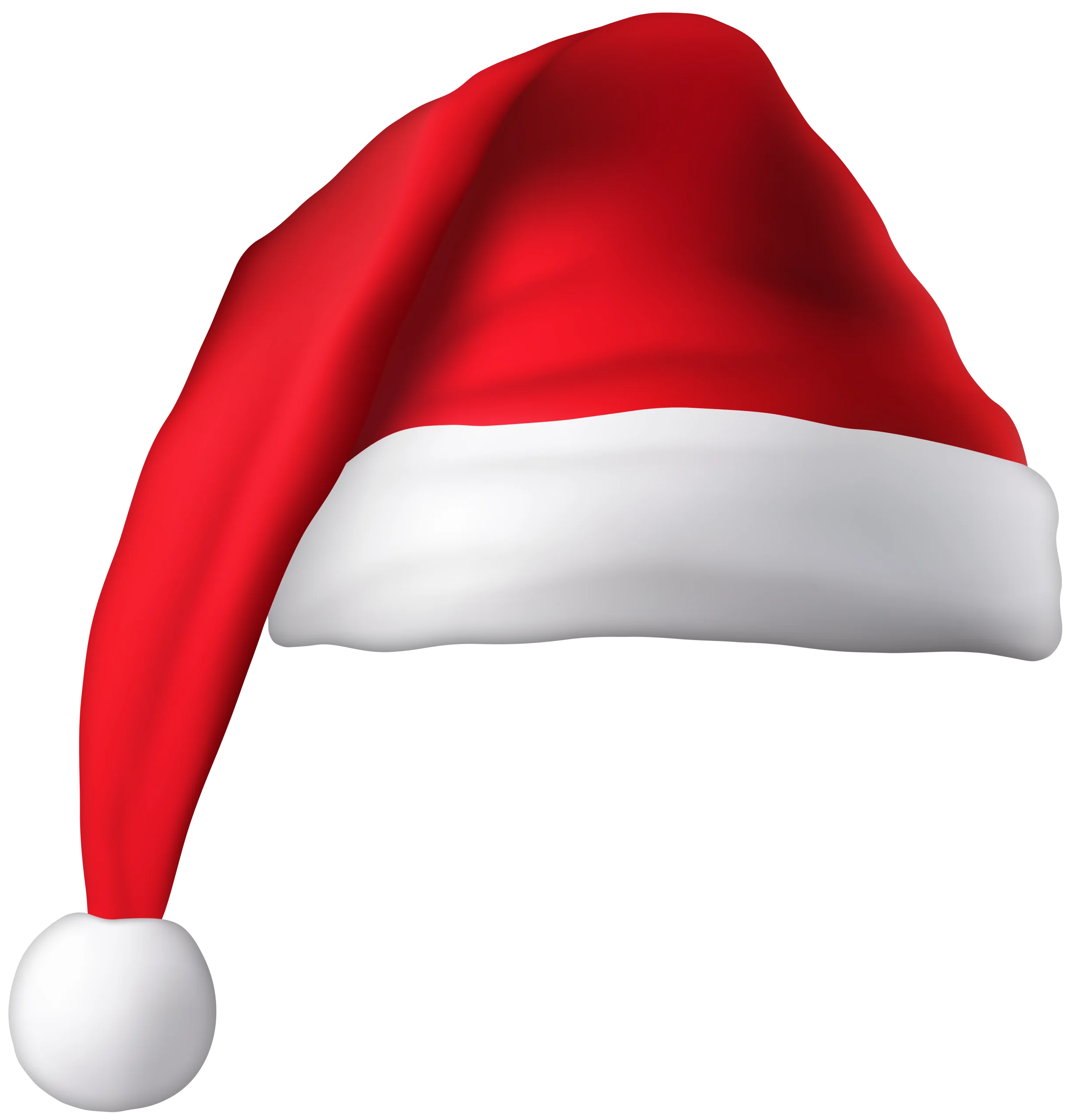 Festive Classic Santa Claus Hat Clipart with Soft White Trim and Pompom
