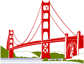 Golden Gate Bridge Iconic San Francisco Landmark Architectural Clipart Design