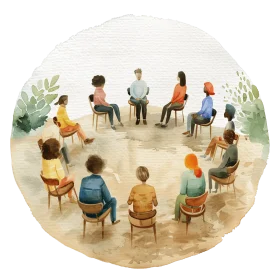 Group Therapy Session Clipart: Healing Circles of Empathy and Understanding