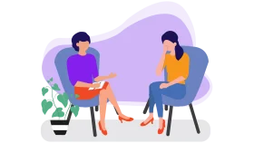 Professional Mental Health Support Therapy Session Clipart Illustration