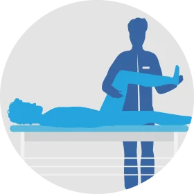 Professional Physical Therapy Treatment Clipart Illustration of Patient and Therapist