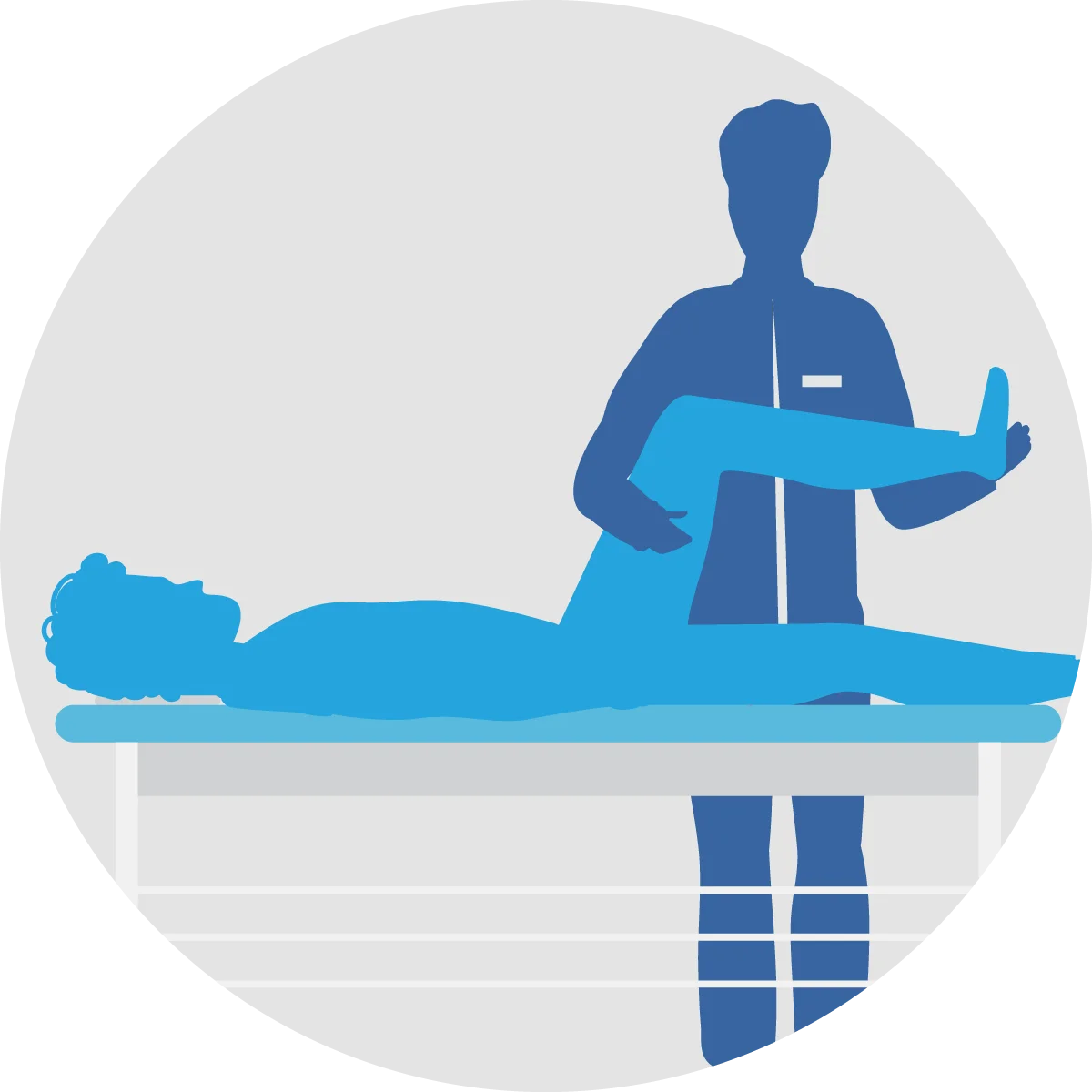 Professional Physical Therapy Treatment Clipart Illustration of Patient and Therapist