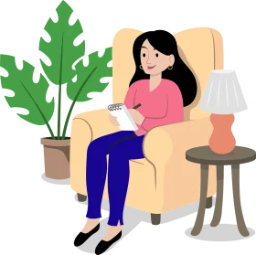 Serene Self-Care Moment: Therapeutic Counseling Session Clipart Illustration