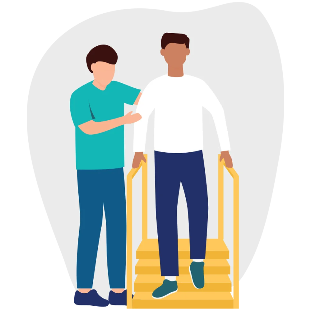 Supportive Physical Therapy Rehabilitation Clipart Illustration